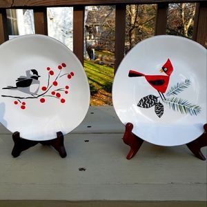 Crate and Barrel Winter Bird Plates - Jane Dixon